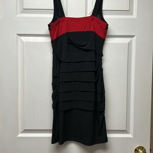 Elegant Black and Red Sleeveless Dress Charlotte Little Size 10 Form Fitting